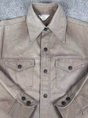 True Vintage 60s JC Penney Big Mac Corduroy Shirt Mens Medium Collar Faded Snap